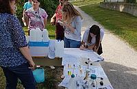 Postavitev oznake visoke vode na reki Kamniški Bistrici v Domžalah 3